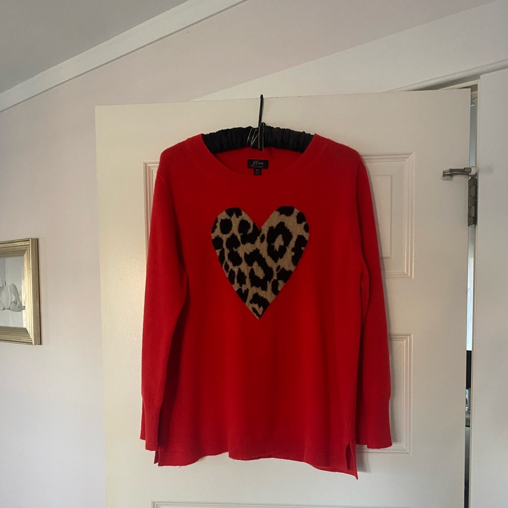 J. Crew Vibrant Red Cashmere Sweater